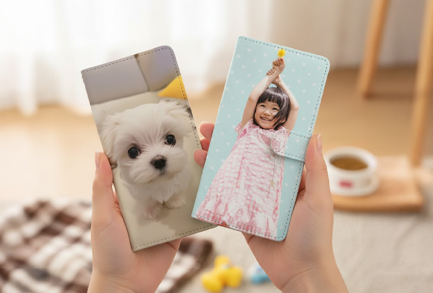 ペットや子どもの写真を印刷したスマホケース