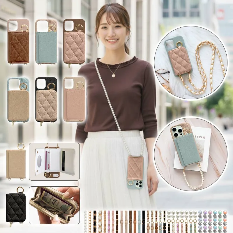 スマホケース スマホカバー iPhoneケース【レザーorキルティング×カード入れor小銭入れ×ショートorロングストラップ】スマホショルダー