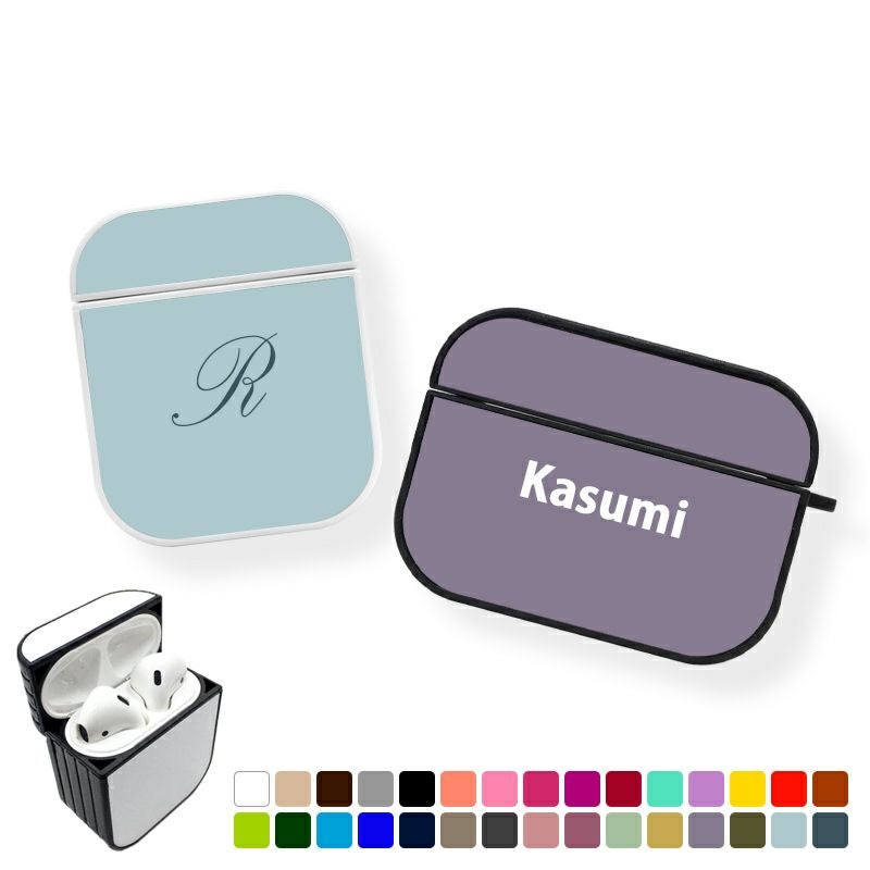 AirPods ケース 1 2 3 4 Pro【30色×名入れ印刷】airpods Air Pods